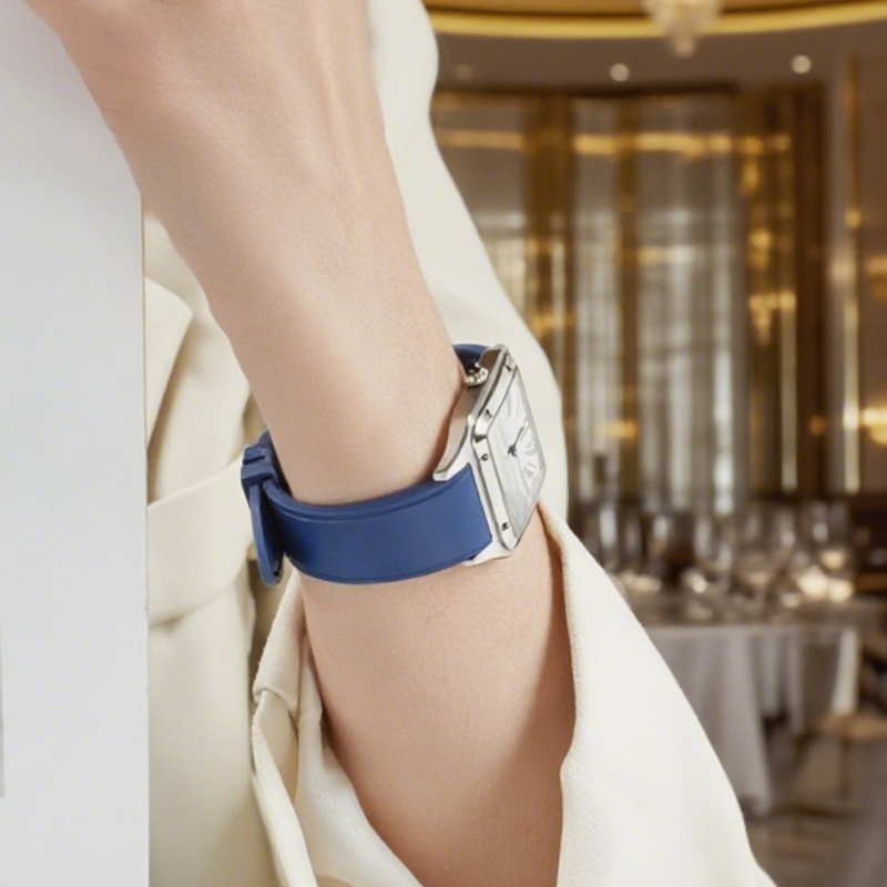 Cartier Watch Santos - ผู้ชาย QUICK RELEASE ยาง Fkm สําหรับ