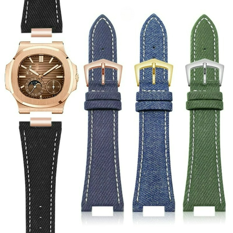 Patek Philippe Watch Nautilus - สำหรับสายนาฬิกาไนลอนแคนวาสสำหรับผู้ชาย Patek Philippe Nautilus Series PP5711