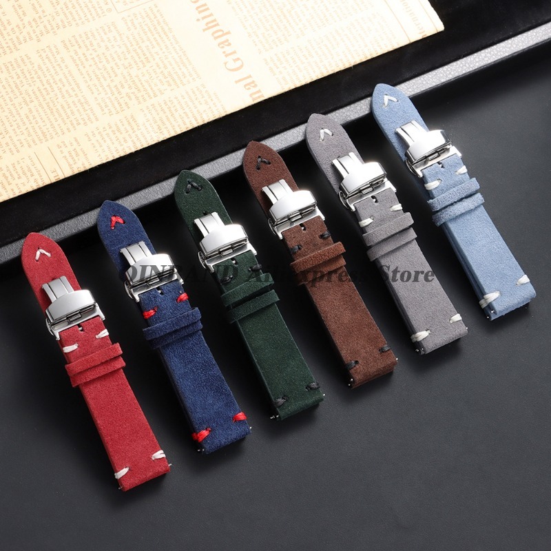 Suede Strap Watch - สายนาฬิกาหนังวัวแบบนิ่มขนาด 18 มม. 20 มม. 22