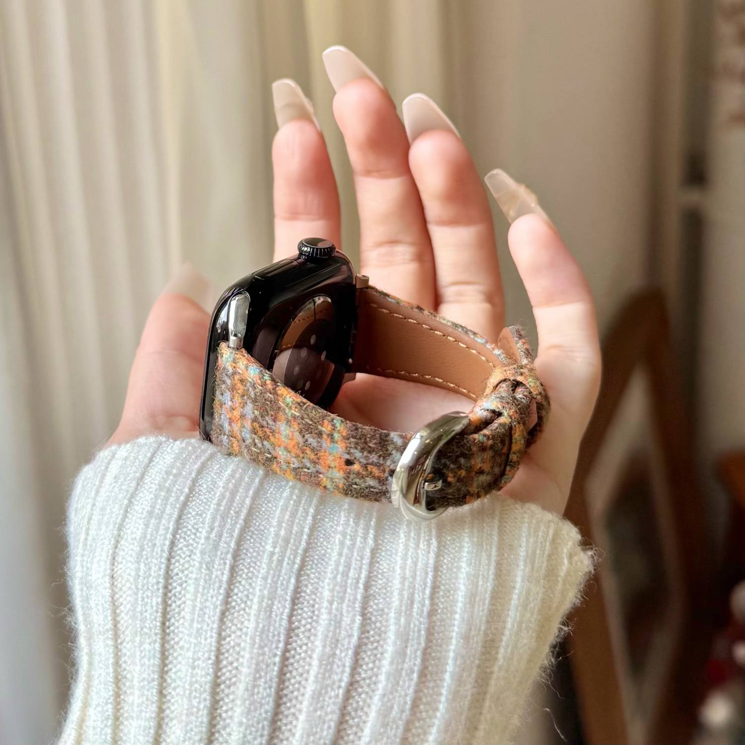 สายหนังกลับลายสก็อตแบบใหม่ สำห - Suede Strap Watch บทวิจารณ์และราคา