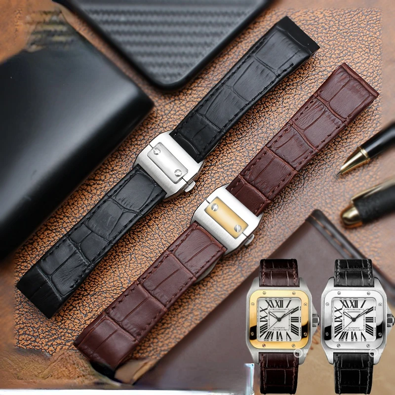สายนาฬิกาหนังแท้สําหรับ Cartie - Cartier Watch Tank บทวิจารณ์และราคา