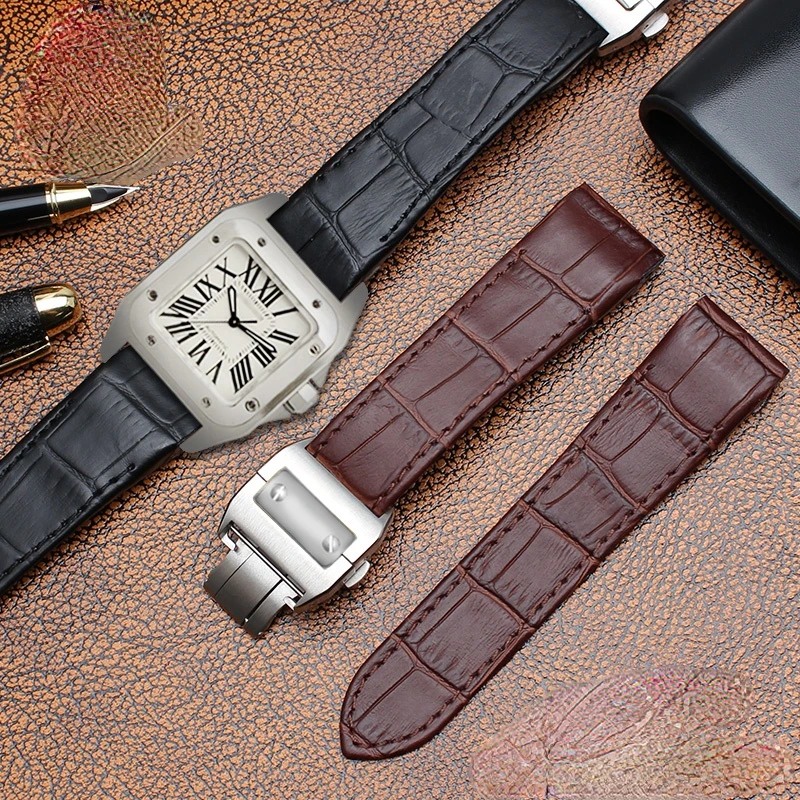 สายนาฬิกาหนังแท้สําหรับ Cartie - Cartier Watch Tank บทวิจารณ์และราคา