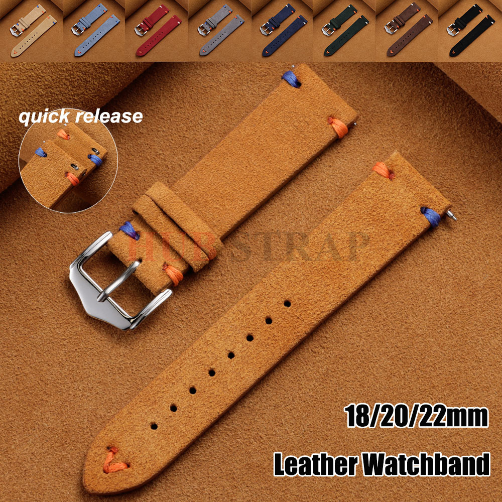18 มม. 20 มม. 22 มม. สายหนังหน - Suede Strap Watch บทวิจารณ์และราคา
