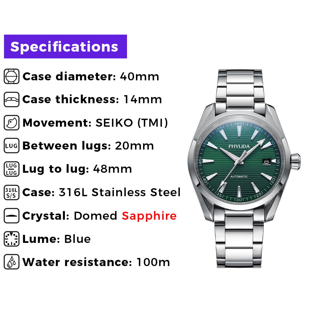 PHYLIDA นาฬิกาอัตโนมัติรุ่นใหม - Seiko Watch Presage บทวิจารณ์และราคา
